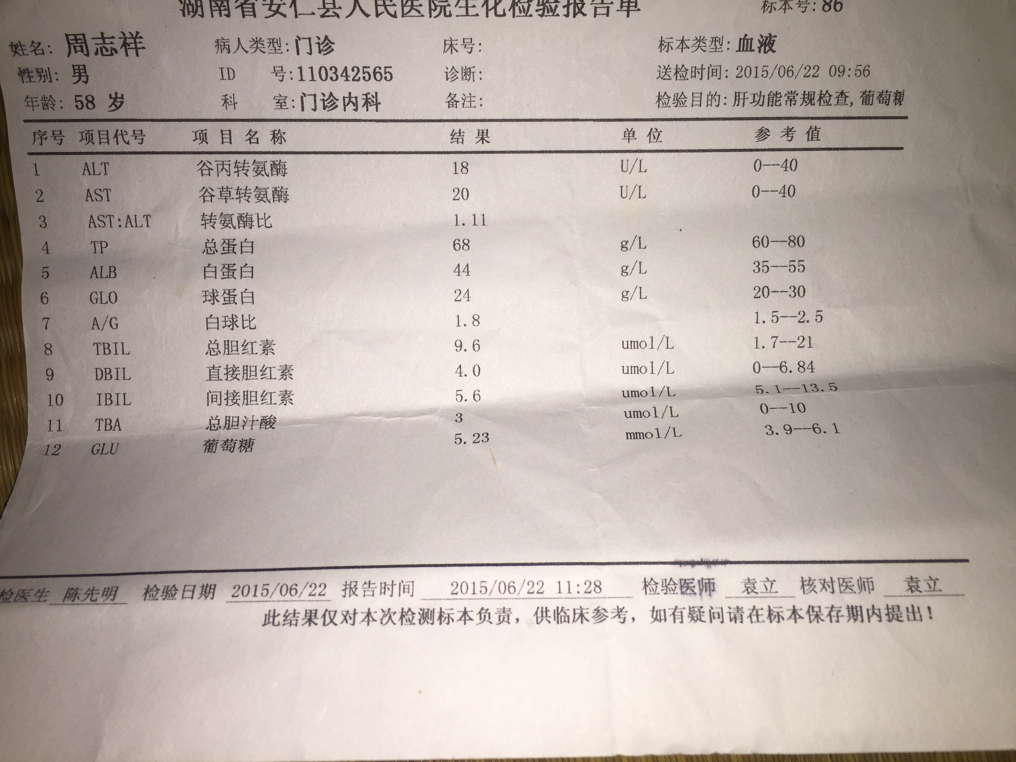 病情描述:一月之前人無力，精神缺乏，然后去醫(yī)院檢查，說是急性