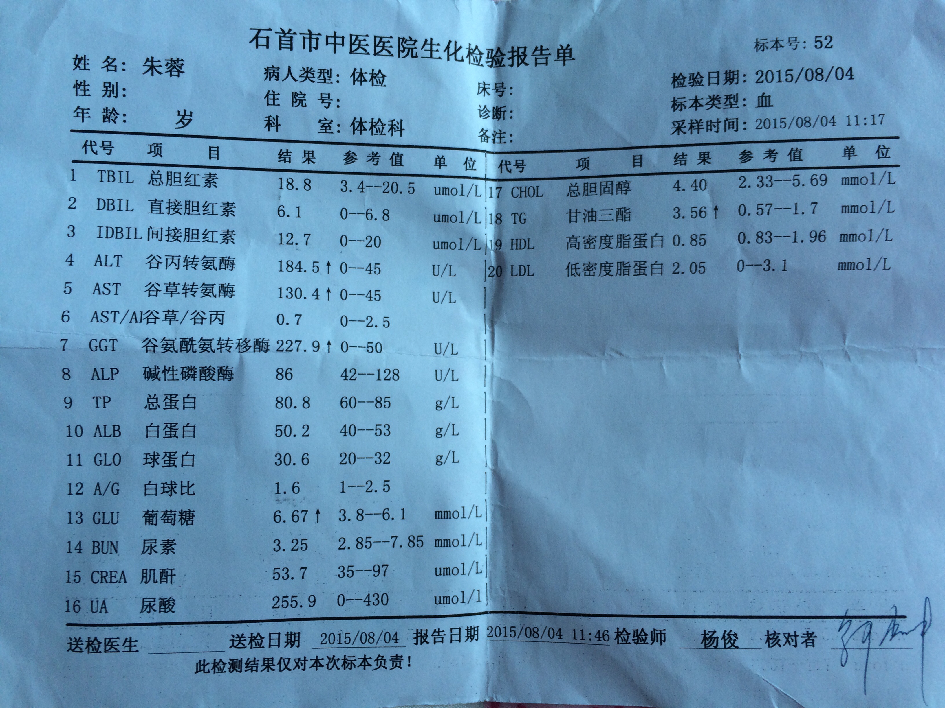 无肝炎轻度脂肪肝谷丙转氨酶172谷草98转移酶331