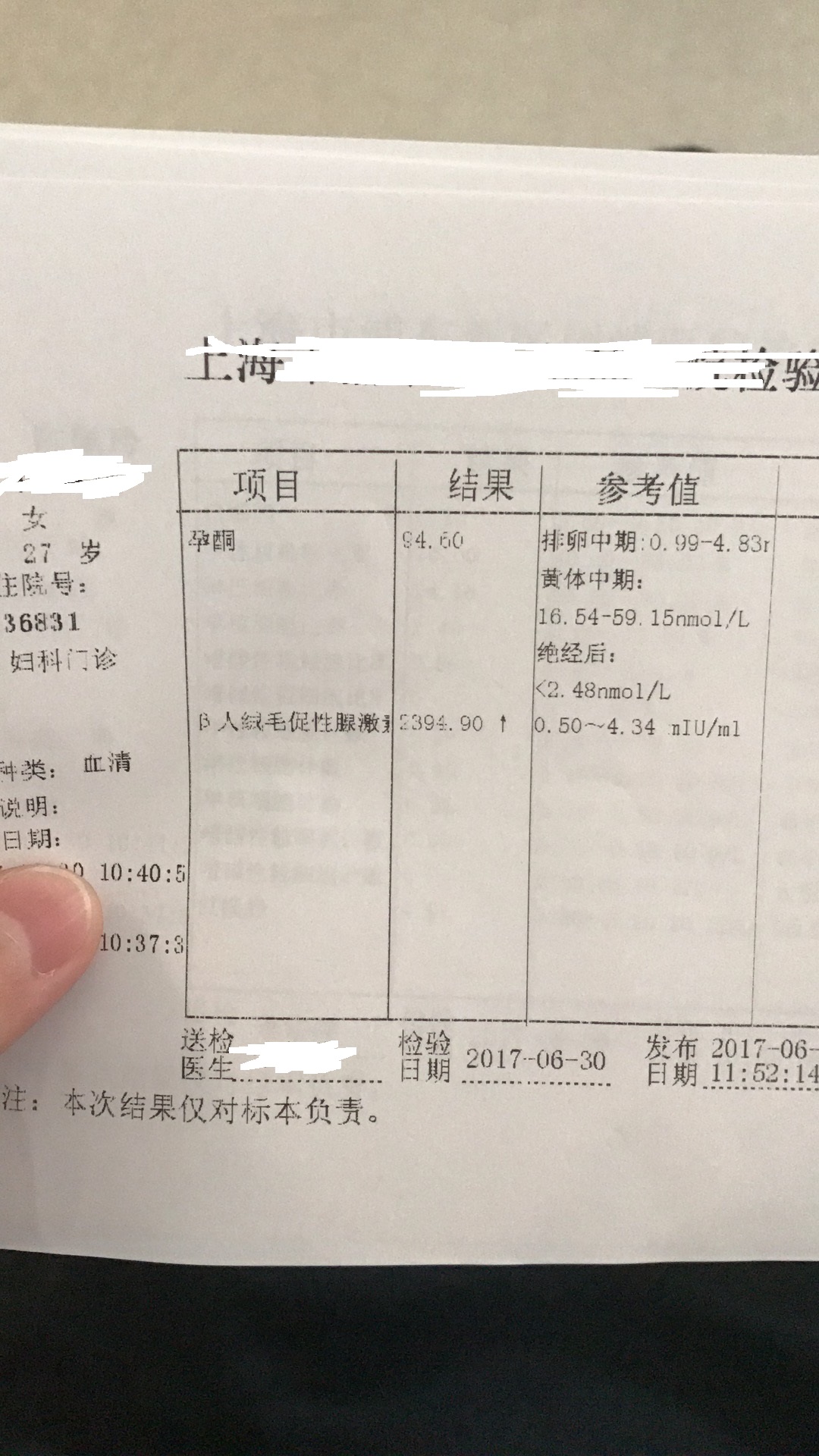 懷孕三週hcg2394孕酮94正常嗎醫生查閱驗血報告後指出